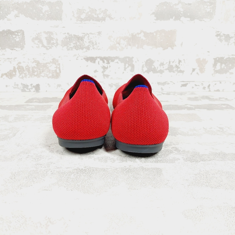 Rothy's Red Knit Flats with Blue Trim - Picture 2 of 7